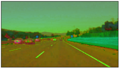 Car lanes in HSL color space
